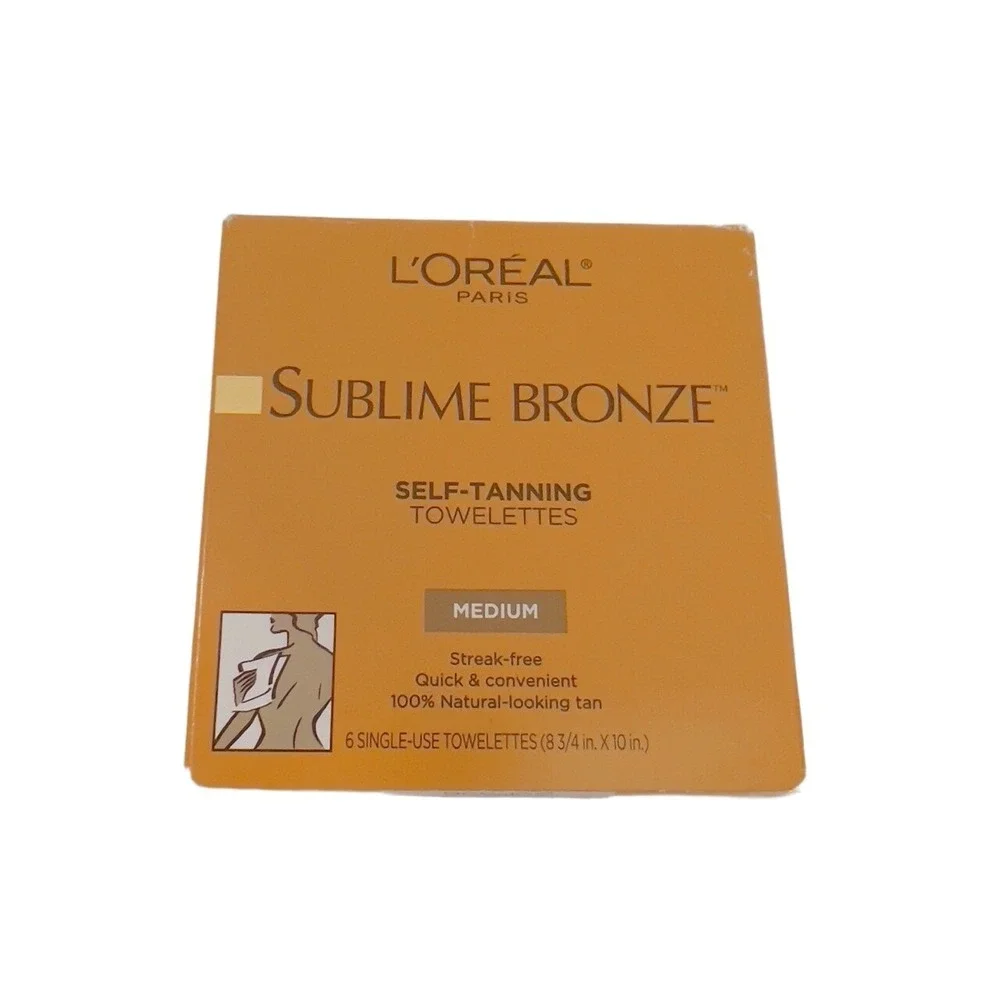 L'Oreal Paris Sublime Bronze‎ Self-tanning Towelettes Medium Streakfree NEW